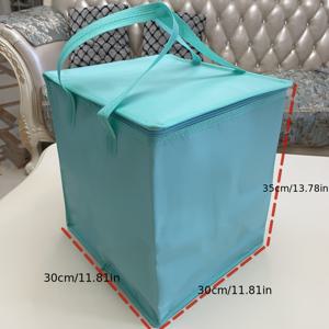 TEMU 1개 케이크 쿨러 백, 블루 베이킹 보온백 - 비닐 포장 외부와 알루미늄 안감 내부, 지퍼형 핸드헬드 상업용 3kg 이하 가벼운 아이템(케이크, 해산물 등) 보관 가능, 야외 여행 필수품, 소형 사이즈 도시락/점심통에 적합|얼음주머니