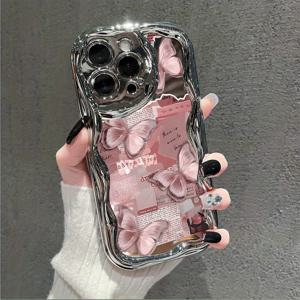 TEMU 귀여우면서도 세련된 두꺼운 충격 방지 폰 커버, 전기 도금 크림 소프트 보호 케이스, iPhone 모델 16, 15, 14, 13, 12, 11 Pro, Promax와 호환됩니다.