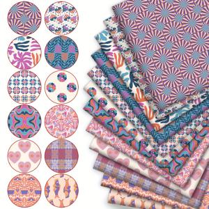 TEMU 12pcs 스타일 보라색 및 파란색 프린트 천 팩 - 8분, 폴리에스터 퀼팅 천, 공예, DIY 프로젝트, 베개, 가방 및 더 많은 것에 사용할 수 있는 120g/MS, 9.45x20 인치, 공예 천 | 프린트 | 내구성 있는 천, DIY 지갑 만들기