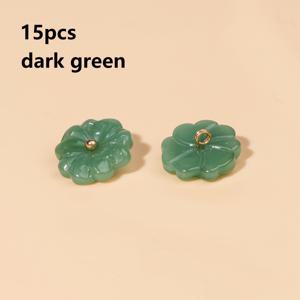 TEMU 금색 악센트가 있는 연꽃 버튼용 15개입 15mm 유리 - 셔츠, 쉬폰 치파오 및 우아한 드레스를 위한 빈티지 재봉 용품 (연두색/혼합 색상)