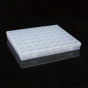 TEMU 56개 구멍이 있는 투명 플라스틱 보석 정리함 - 귀걸이, 비즈, 공예용으로 이상적, 분리 가능한 그리드, 손톱 아트 액세서리 보관, 쉽게 볼 수 있는 투명 직사각형 디자인, 보석 정리함, 보석 상자