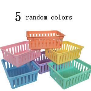 TEMU 5가지 색상으로 구성된 다기능 마카롱 보관 바구니, 두꺼운 사각형 플라스틱 데스크탑 서류 보관 상자, 교실, 유치원, 사무실, 공부실, 그리고 서랍 정리에 적합합니다.