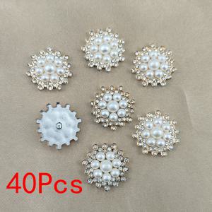 TEMU 40개 골든 아크릴 진주 & 라인스톤 장식 - 꽃무늬 클러스터 봉제용 애플리케, DIY 의류 액세서리, 모자, 가방, 재킷용 - 패션 공예 장식, 패션 액세서리 | 우아한 액세서리 | 라인스톤 디테일링, 블링 공예