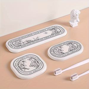 TEMU 1개/3개 다이아토마이트 모던 꽃무늬 스톤 텍스처 흡수 매트, 초흡수 빠른 건조 지르코니아 소재로 욕실 카운터탑을 물자국 없이 깨끗하게 유지, 코스터, 비누 받침대, 칫솔 & 컵 홀더로 사용 가능, 홈 필수품|비누받침대