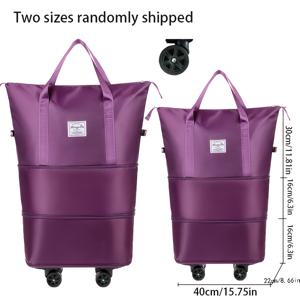 TEMU 1개 튼튼한 4륜 스피너 시스템 여행 가방, 두꺼운 옥스포드 원단 & 분리형 바닥 - 지퍼형 수납 공간이 있는 대용량 여행용 캐리어