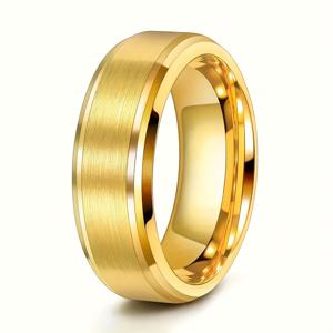 TEMU 1개 8mm 와이드 매트 링, 스타리 스카이 18K 골드 도금 남성용 약혼반지, 다재다능한 주얼리 선물