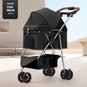 TEMU 소형 및 중형견용 접이식 경량 삼륜 애완동물 유모차|강아지유모차