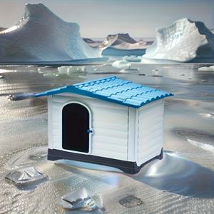 TEMU 1개 야외 개집 방한 보온 고급 빌라 더블 도어, 심플 스타일 PP 소재, 문 경사형, 방수 및 자외선 차단 기능, 사계절 사용 가능, 물림 방지, 마당 등 실외 강아지 키우기용