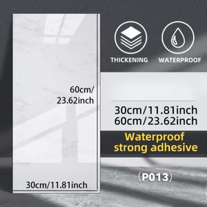 TEMU 60개 대형 자체 접착 대리석/화강암/트라버틴 무늬 필 & 스틱 타일 스티커 - 방수 PVC 대리석 질감 벽지 패널 (23.62