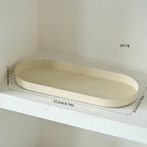 TEMU 듀얼 컬러 화장품 트레이 정리함 - 매트 메탈 향수, 반지, 스킨케어용 바니티 트레이 | 모던 욕실 카운터탑 데코 (블랙/화이트)|향수