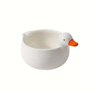 TEMU 1개 485ml/16.4oz 귀여운 오리 무늬 수세미, 손으로 그린 귀여운 오리 도자기 말차볼 사라다볼 수프볼, 의식용 말차 초완 (Chawan) - 말차가루/사라다/과일/수프/차/말차 라떼에 적합한 귀여운 말차볼, 과일볼, 고품질 유약의 내구성 있는 주방용기, 일본 전통 도예, 컬렉터와 말차 애호가를 위한