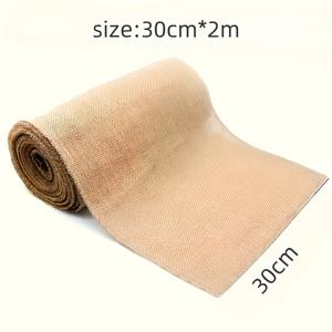 TEMU 20/25/30cm 폭 x 2m 길이의 자연 베이지 버팔로 롤 - DIY 공예, 크리스마스 테이블 러너 및 의자 커튼, 웨딩 장식, 가정 장식 및 파티 용품을 위한 고품질 재료. 선물 포장, 웨딩 및 파티 장식에 완벽한 버팔로 리본 롤