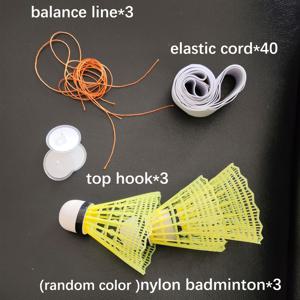 TEMU 3pcs 세트, 실내 배드민턴 훈련 키트, 탑-드릴-프리 후크, 탄성 로프 및 셔틀콕 포함, 단일 연습을 위한 디자인, 파티 이벤트, 실내 활동 및 생일 선물에 적합|셔틀콕