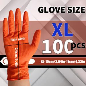 TEMU 50/100개, 9인치 오렌지 패턴 헤비듀티 니트릴 장갑, 가정 청소, 주방 및 욕실 청소, 휴일 선물, 네일 및 미용, 미끄럼 방지, 방수, 방유, 라텍스 프리, 먼지 없음, 일회용 장갑, 네일 케어,주방 청소,질감 있는 그립,방수 장갑,먼지 없는 장갑,청소용 장갑,전문 스타일리스트,가정용|네일|거실장