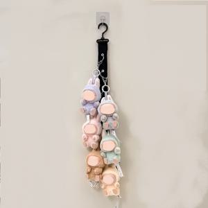 TEMU 1pc 초대형 수납용 плю쉬 인형 걸이 스토리지 오거나이저 - 접이식 패브릭 문/벽 부착 디스플레이 랙 다중 클립 포함(인형 제외), 인형 오거나이저, 유쾌한 디자인, 내구성 있는 구조