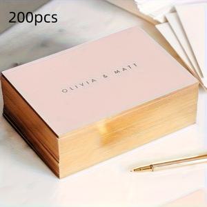 TEMU 200/500/1000장 맞춤형 매트 럭셔리 명함 - 구피지 페이퍼, 양면 인쇄, 개인화된 이름 및 연락처 정보, 프로페셔널 브랜딩을 위한 디자인 (200/500/1000장), 고품질 인쇄, 2D 평면