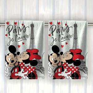 TEMU 2pcs 파리 제 탑미키 & 미니 마우스 수건 - 에펠탑 디자인, 빨간 무늬, 욕실, 주방, 가정 장식용 부드러운 파이버 수건 - 디즈니 팬들을 위한 이상적인 선물, 디즈니 수건