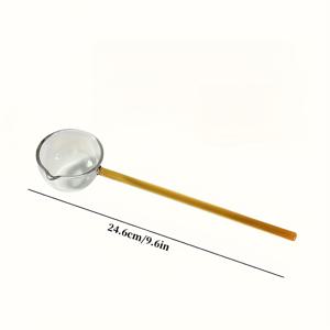 TEMU 1개 고강도 주방 스푼 - 끓는점까지 내열성 높은 보로실리케이트 유리 조리 도구, 긴 손잡이, 수프·오일·소스용 - 식기세척기 사용 가능 & 세척 쉬움, 가정 및 전문 주방에 적합, 우아한 디자인, 튼튼한 구조, 요리 애호가를 위한 스푼