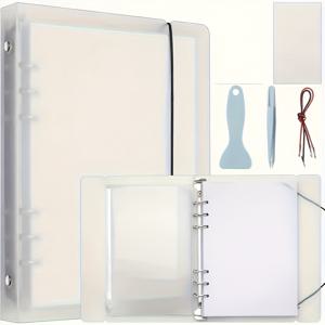 TEMU 재사용 가능한 스티커북 100장 - 귀여운 만화 동물 & 꽃무늬 디자인, 내구성 있는 PP 소재 포켓 포함, 사무용품 및 공예용 재사용 스티커 앨범, DIY 프로젝트, 튼튼한 바인딩