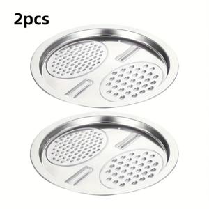 TEMU 2개 스테인리스 스틸 야채 슬라이서 & 슈레더 (그레이터만, 용기/그릇 미포함) - 과일과 채소에 완벽한 다목적 슈레더, 고기 슬라이서,주방용 슈레더,감자 채썰기,채소 다지기