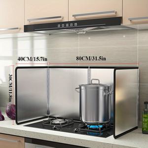 TEMU 스테인리스 스틸 스플래시 스크린 세트 - 내열성, 논스틱 주방 스토브 가드 - 논스틱 오일 쉴드와 열 절연, 스플래터 쉴드 및 커버드 엣지로 안전한 요리, 내구성 및 쉬운 청소 - 2/4 접이식 패널, 가정, RV, 캠핑용 - 1개 이중 디자인; 4계절 사용 가능