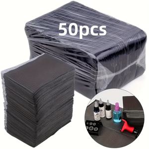 TEMU 일회용 타투 청소 천 타투 와이프 티슈 세트, 타투 테이블 매트, 청소 타투 패드, 일회용 시트, 치과 턱받이, 영구 메이크업 타투 와이프 종이, 타투 액세서리