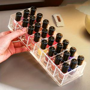 TEMU 1개 투명 아크릴 메이크업 정리함 8칸 - 프레스드 파우더, 네일 폴리쉬 & 아이섀도 팔레트용 방진 화장품 보관 상자; 살롱 또는 화장대용 카운터탑 디스플레이 케이스, 전기 필요 없음, 슬림한 디자인, 내구성 있는 구조, 뷰티 애호가용