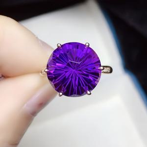 TEMU 다섯 가지 사이즈 제공, 섹시하고 우아한 클래식 디자인의 6발톱 보라색 지르코니아 구리 반지, 프로포즈, 약혼 또는 휴일 선물에 완벽함