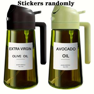 TEMU 2개 세트 다크 그린 유리 올리브 오일 스프레이 - 16oz/470ml BPA 프리 식품용 스프레이 병, 빛 차단 디자인, 주방 요리 및 에어프라이어 사용 | 모던 , 무BP 플라스틱 부품, 그릴링 및 야외 바베큐에 이상적