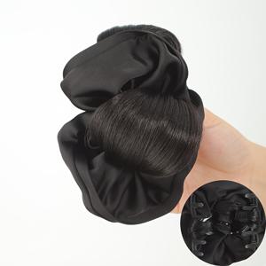 TEMU 여성용 우아한 블랙 헤어클로 번메이커 - 포니테일, 업스타일에 적합한 부드러운 컬리웨이브 텍스처의 안정감 있는 머리핀. 결혼식, 파티, 데일리 헤어스타일 (모든 헤어 유형)을 위한 내구성과 미끄럼방지 디자인. 롱 포니테일 클립, 포니테일 익스텐션 클로우 클립, 클립온 헤어 익스텐션, 액세서리
