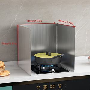 TEMU 스테인리스 스틸 스토브 스플래시 가드 (유리문 포함) - 내열성 & 쉬운 세척 오일 스플래터 방지, 가스/오븐 스토브용 방수 백스플래시, 인덕션 쿠크탑 호환, 모던 주방 디자인, 스크래치 방지 표면 보호, 가스 버너 & 오븐용 슬림하고 내구성 있는 구조, 깔끔한 요리 솔루션