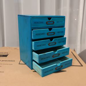 TEMU 1개 고체 목재 5단 서랍장 - 터키스 블루 또는 내추럴 우드 마감, 모던 팜하우스 스타일 컴팩트 서랍장, 공간 절약형 디자인, 골드톤 하드웨어, 조립 불필요, 침실, 거실, 홈오피스 정리용 - 튼튼한 구조와 넉넉한 수납 공간, 소형 공간에 이상적인 서랍장|거실장