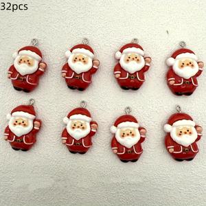 TEMU 32개/12개 새로운 참 - 빨간 레진 펜던트와 흰 수염, 검은 부츠, DIY 주얼리, 귀걸이, 목걸이, 키체인 & 가방 액세서리에 완벽. 친구와 가족을 위한 이상적인 축제 장식품 또는 선물. 소매 도매 가능, 계절 공예,파티 선물,크리스마스 테마,수제 느낌,내구성 있는 펜던트,주얼리 제작용품,선물 주는 사람들,공예 애호가