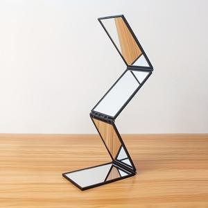 TEMU 360° 시야 제로 블라인드 스팟 접이식 거울 - 휴대용 4면 접이식 헤어드레싱, 여행 및 메이크업용 - 컴팩트 경량 디자인, 배터리 불필요, 내구성 플라스틱 프레임, 휴대용 거울, 슬림한 미러 디자인, 튼튼한 구조, 메이크업 미러, 소형 거울