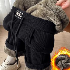 TEMU 여성용 하이웨이스트 겨울 플러시 팬츠 - 두꺼운 보온 와이드 레그 바지, 풀 길이 포켓 & 컴포짓 (드라이클리닝 금지) - 스키, 추운 날씨, 캐주얼 복장에 적합한 우아한 캐주얼 스노우 팬츠 (블랙)