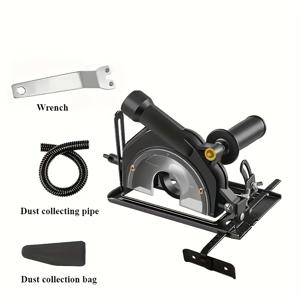 TEMU 1세트, 100-125 앵글 그라인더 스탠드 키트 | 내장형 안전 가드가 있는 두꺼운 주철 베이스 + 360° 먼지 수집 백 | 빠르고 안정적인 설치, 금속, 목재, 석재 가공에 이상적. 고효율 작업장 필수 액세서리, 워크숍 필수품,컴팩트 디자인,헤비듀티 빌드,내구성 있는 금속 스탠드,그라인더 홀더,목공예가