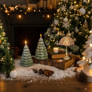 TEMU 1 LED 크리스마스 트리 캔들 라이트, 무화염 캔들 라이트, 크리스마스 트리 디자인, 3D 필러 캔들, 휴일 장식에 완벽, 크리스마스, 할로윈, 부활절, 추수감사절, 겨울, 배터리 작동 (배터리 미포함), 우아한 캔들 라이트,가벼운 디자인,장식용 캔들,축제 선물,계절별 구매자