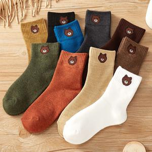 TEMU 여성 베어 니트 밴딩 삭스 양말 10켤레