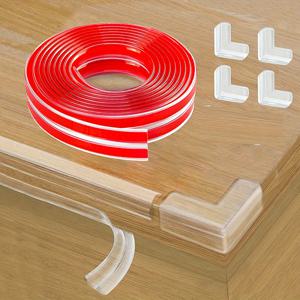 TEMU 아기 교정, 가구용 4pcs 실리콘 코너 프로텍터가 있는 78.7인치 클리어 에지 프로텍터 스트립, 캐비닛, 벽난로, 테이블용 업그레이드된 사전 테이프 접착 코너 프로텍터