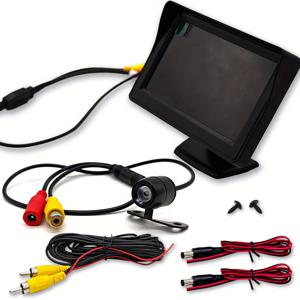 TEMU 자동차 후방 카메라 4.3인치 디스플레이 LCD 모니터, 자동차 안전 주차 보조 제품, 픽업 트럭, RV, 캠핑카용 빠르고 안전한 후진을 위한 후방 카메라, 설치 간편, 초보 운전자 필수품! 주차 보조 카메라, 차량 안전 장치, 컴팩트 디자인, 쉬운 설치, 신뢰할 수 있는 성능, 내구성 있는 구조, 백업 카메라 시스템, 후방 미러, 배터리 없음