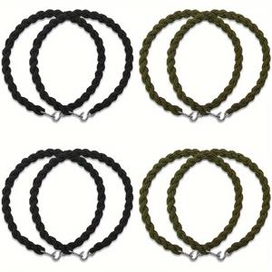 TEMU 8개 세트 탄성 부츠 밴드 블랙 & 다크 그린 부츠 스트랩 금속 후크 포함 바지 가터 남녀 공용 아웃도어 하이킹