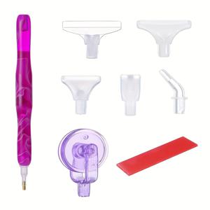 TEMU 5D 다이아몬드 페인팅 펜 도구 키트, 수지 포인트 드릴 클레이, 멀티플레이서 팁, 롤러 - 플라스틱 DIY 다이아몬드 아트 액세서리 세트