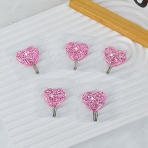 TEMU 스테인리스 스틸 접착식 벽걸이 후크 5개 세트 - 드릴 필요 없는 셀프 스티커 욕실/침실/현관용 걸이, 현대적 디자인 - 수건, 가운, 열쇠 걸이용 (간편 설치, 견고한 지지력)