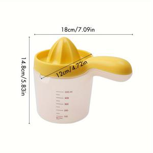 TEMU 1pc 다기능 수동 과일 주스 추출기 - 내구성이 뛰어난 트리탄, 측정 기능이 있는 쉬운 레몬 주스 추출기, 신선한 주스 추출을 위한 주방 가제트