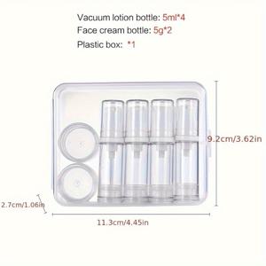 TEMU 4/5/6Pcs 충전식 휴대용 여행용 로션 병 세트, 로션, 페이스 크림, 화장품 샘플, 리퀴드 파운데이션, 바디 밀크 등에 적합