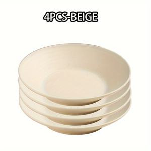 TEMU 재사용 가능한 플라스틱 깨지지 않는 식기 - 점심, 빵, 과일, 케이크, 샐러드, 칩 서빙 트레이, 식기 세척기 및 전자 레인지 안전, 주방 용품, 단색 패턴, 도시 음식 테마, 미완성 마감