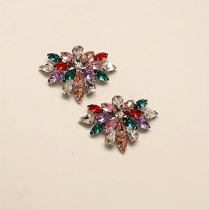 TEMU 2개 라인스톤 구두 클립, 여러 가지 빛깔의 눈물방울 & 후작 구두 참, 운동화 및 캐주얼 신발용 분리형 철 DIY 구두 버클, 파티 및 선물용 패션 액세서리 - 철 소재