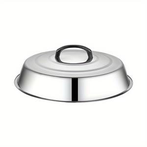 TEMU 1개 스테인리스 스틸 라운드 베이싱 커버, 12.6인치 치즈 용 도미 & 스팀 그릴용 뚜껑, 실내/외용 그릴 액세서리, 무부하