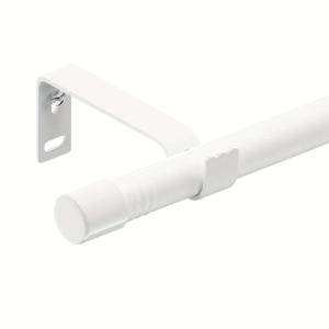 TEMU 30인치에서 87인치 창문용 조절 가능한 커튼봉 1개, 스탠드 포함 5/8인치 메탈 로드, 소형 커튼 봉 세트, 모던 심플 데코 스타일, 매트 화이트