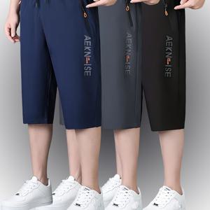 TEMU 3팩 남성용 중간 길이 반바지, 여름 통기성 캐주얼 루즈핏 운동용 반바지, 레터 프린트, 속건성 레그 아웃도어 스포츠 반바지|버뮤다팬츠